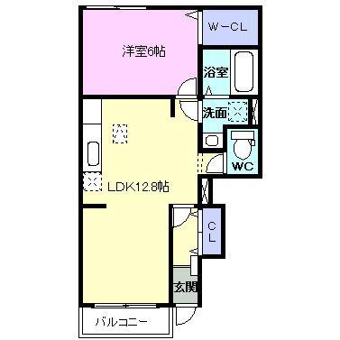スカイハイツ22(1LDK/1階)の間取り写真