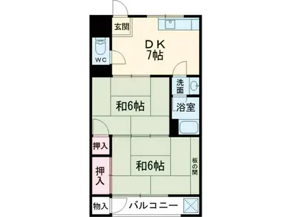 千葉マンション(2DK/2階)の間取り写真