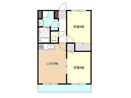 ビーンズマンション野風(2DK/2階)の間取り写真