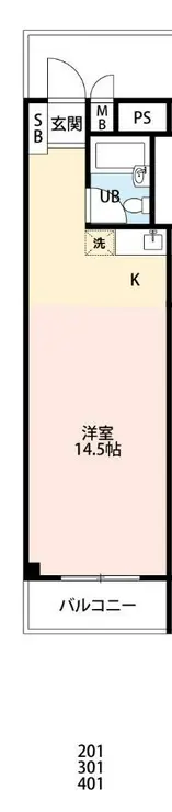 セザール大久保 3階階 間取り