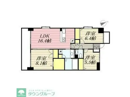 CRESTY藤崎(3LDK/5階)の間取り写真