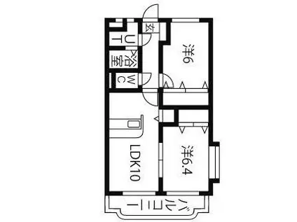 アクエリアス丸井(2LDK/3階)の間取り写真