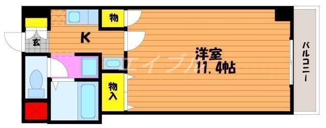 オーキッドプラザ(1K/2階)の間取り写真