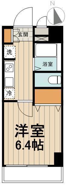 メイクスデザイン住吉IV(1K/2階)の間取り写真