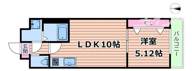 エスグランデ中崎町(1LDK/1階)の間取り写真