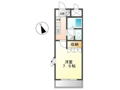 ファインーK(1K/2階)の間取り写真