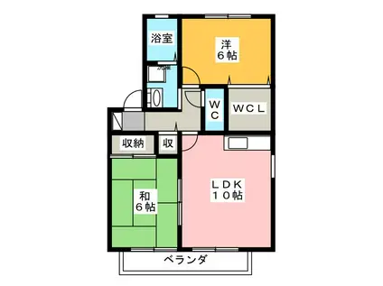 フォンティーヌ(2LDK/2階)の間取り写真