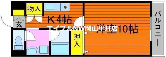 アンタレス豊成(1K/4階)の間取り写真