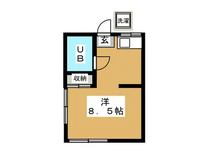 第二グリーンヒル(ワンルーム/2階)の間取り写真