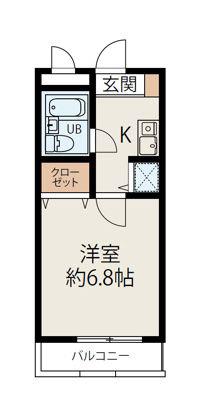 ソリッドリファイン玉川上水(1K/1階)の間取り写真