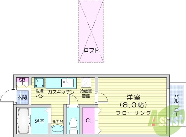 ラックステラ(1K/1階)の間取り写真