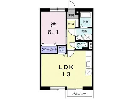 プリオール実丸B(1LDK/2階)の間取り写真