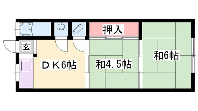 つるやビル2号館(2DK/2階)の間取り写真