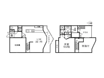 グランエターナ京都(1SLDK/10階)の間取り写真