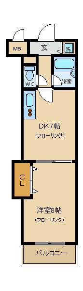グリューネスハウス(1LDK/1階)の間取り写真