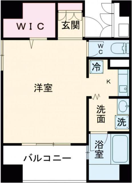 ヴィラフリーデ瓦町(1K/6階)の間取り写真