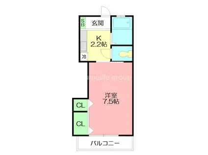 フォレスト(1K/2階)の間取り写真