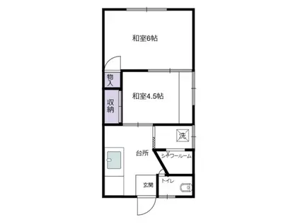 友栄荘(2K/2階)の間取り写真