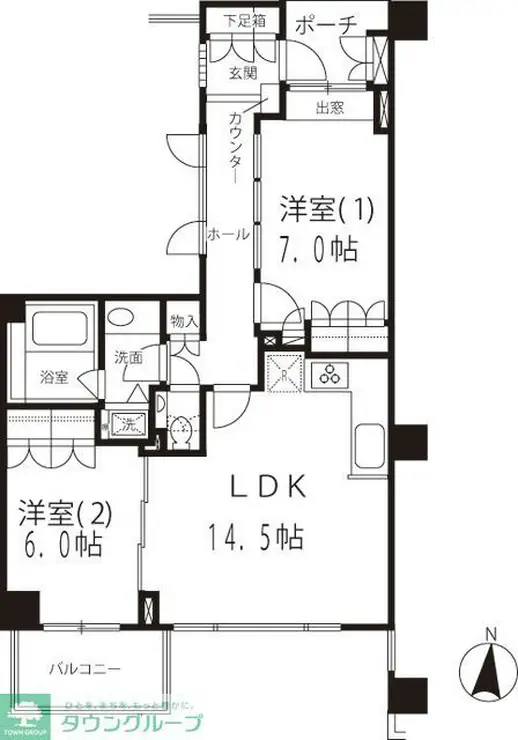 下北沢パークハウス 2階階 間取り