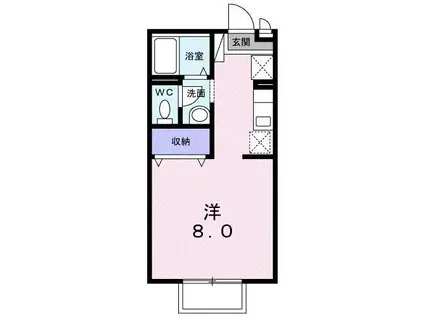 エトワールII(1K/2階)の間取り写真