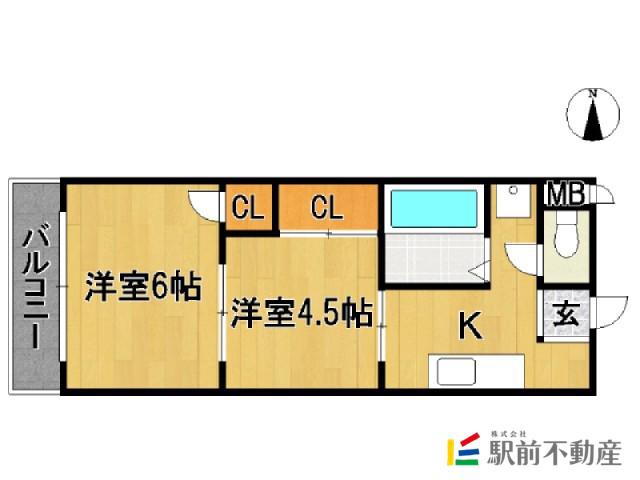 アドバンス弐番館(2K/3階)の間取り写真