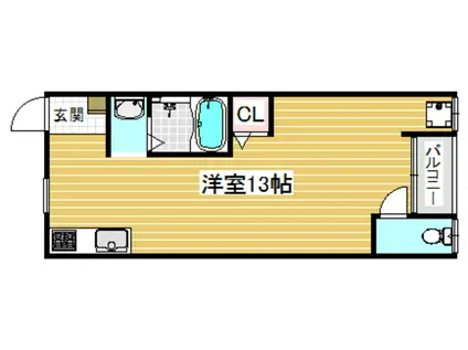 テンマハイツ(1K/2階)の間取り写真