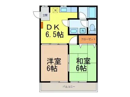 アネックスⅡ(2DK/1階)の間取り写真