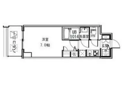 S-RESIDENCE福島ALOVITA(1K/5階)の間取り写真