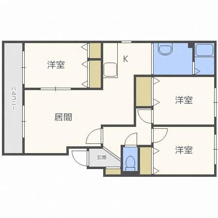 パークハイツF(3LDK/4階)の間取り写真