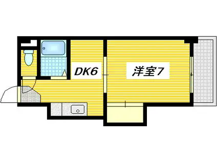 ハイムサンシルク(1DK/3階)の間取り写真