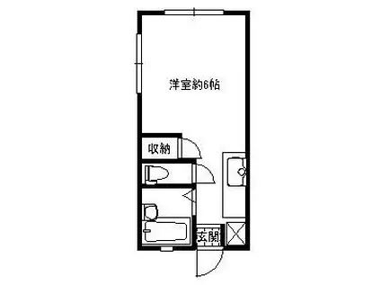 ベルージュK-3(ワンルーム/1階)の間取り写真