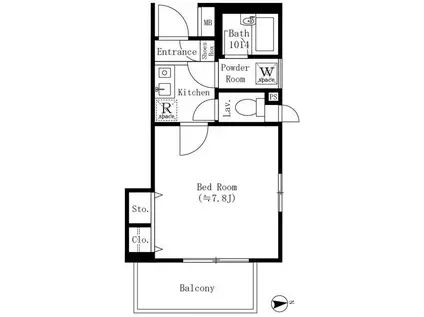 コアロート西早稲田(1K/3階)の間取り写真