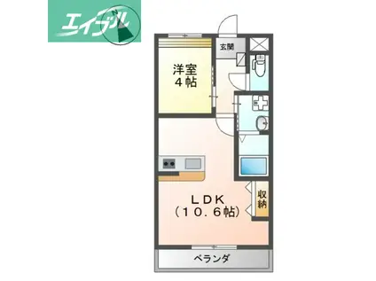 アレグリア(1LDK/1階)の間取り写真