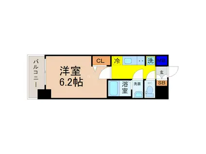 プレサンス新栄ユリシス(1K/11階)の間取り写真