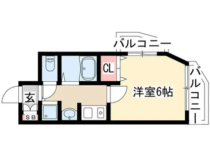 プレサンス名古屋城前(1K/7階)の間取り写真
