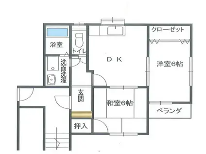 アクロスハイツ(2DK/2階)の間取り写真