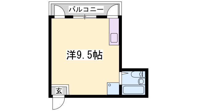 ヒルハイツ(ワンルーム/1階)の間取り写真