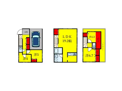 堀船1丁目アパート(4LDK)の間取り写真