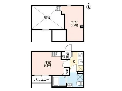 スターライト 夕星(1K/2階)の間取り写真