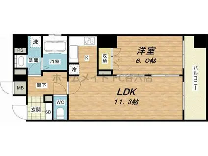 リーガル四ツ橋立売堀II(1LDK/9階)の間取り写真