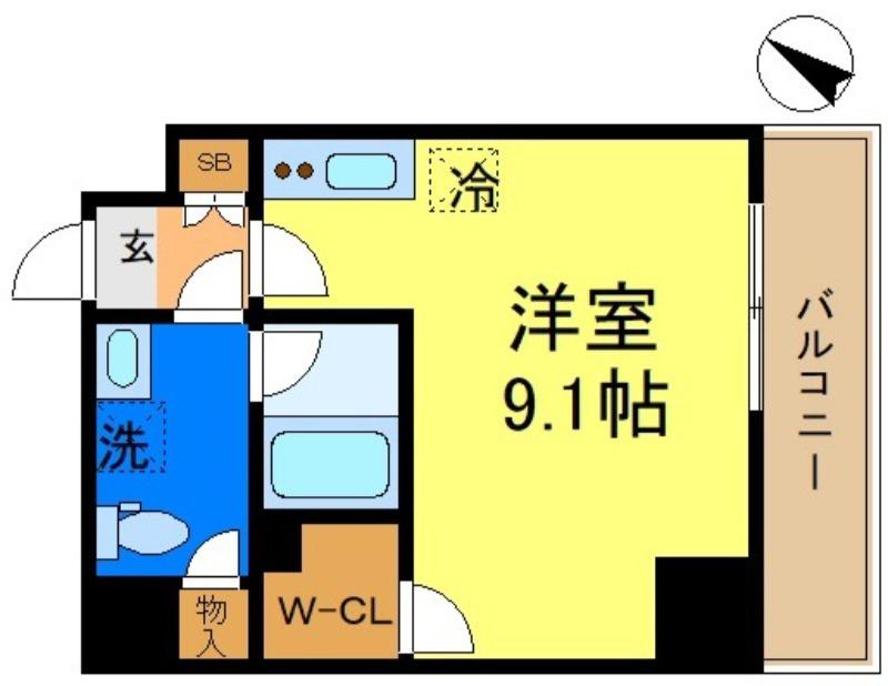 ミライズ新小岩マーロ(ワンルーム/5階)の間取り写真