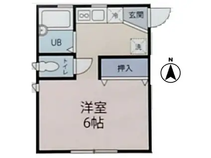 森田ハイツII(ワンルーム/2階)の間取り写真