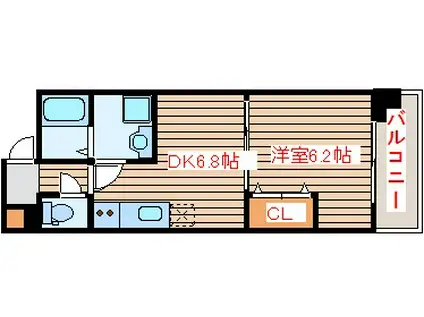 リージア勾当台公園(1DK/2階)の間取り写真