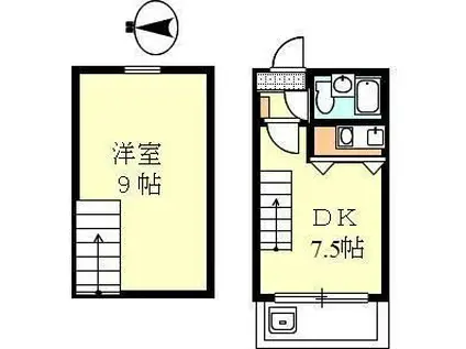 AM SII(2DK/3階)の間取り写真