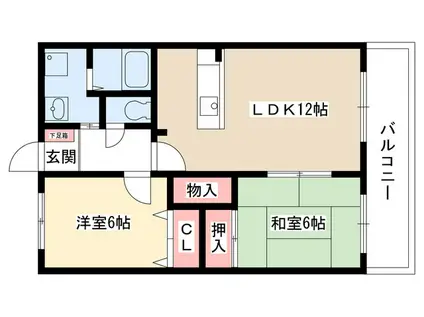 フォレスト高間(2LDK/3階)の間取り写真