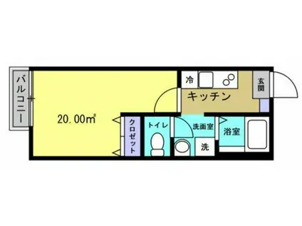 グリアーレ(1K/1階)の間取り写真