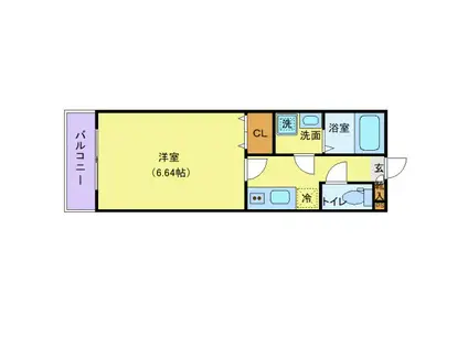 ジーメゾン新狭山アップサイド(1K/1階)の間取り写真