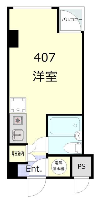 東新橋ビル(ワンルーム/4階)の間取り写真
