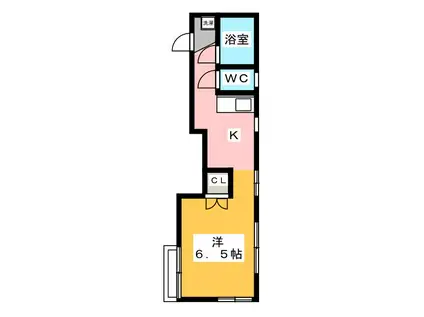 モンシャトープランドール(ワンルーム/2階)の間取り写真