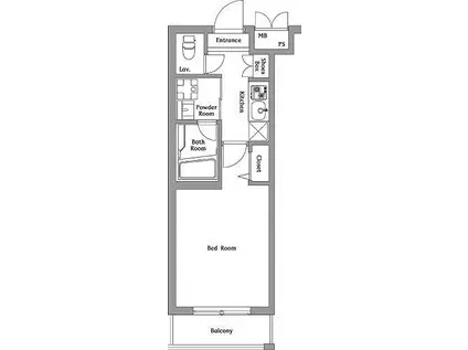 ハーモニーレジデンス羽田ウエスト♯002(1K/3階)の間取り写真